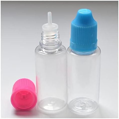 XFTD Kozmetik Şişeleme 500 adet Boş Temizle PET 20 ml Şişeler Plastik Damlalık Flakon ile Çocukların Açamayacağı Kap ve Uzun