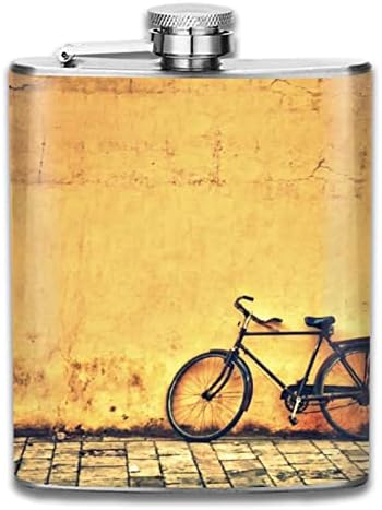 Eski Bisiklet 7 oz likör şişesi, paslanmaz Çelik Sızdırmaz cep Şişesi Alkol Viski Rom ve Votka / Büyük Hediye