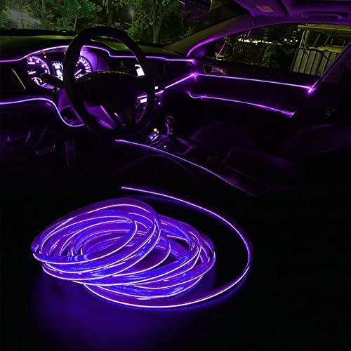 Araba dekorasyon ışıkları ile 5 metre / 16.4 ayaklar araba Led dekorasyon ışıkları El soğuk ışık araba modifikasyon parçaları(mor)