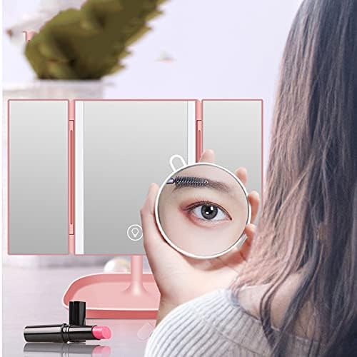 TTSEFW Makyaj Aynası Işıklı ve 10X Büyütme Sensörlü Dokunmatik Işıklı Ayna Kısılabilir LED Ayna Makyajı İki Güç Kaynağı Modu