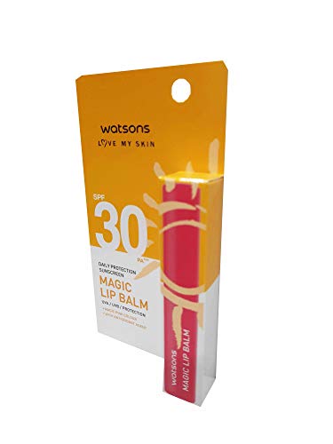 etkili kov için 3 paket Watsons Günlük Koruma Güneş Koruyucu Sihirli Dudak Balsamı. ısı koruması SPF30 PA+++ (1,7 g/ paket)...