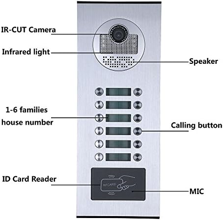 HBHYQ Dokunmatik Düğme 7 9 Daire / Aile Görüntülü Kapı Telefonu İnterkom Sistemi RFID IR-Cut HD 1000TVL Kamera Kapı Zili Kamera