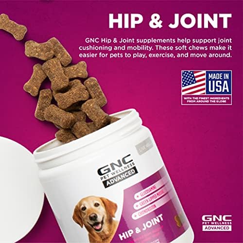 Evcil Hayvanlar için GNC Combo Paketi Gelişmiş Kıdemli Paket-Kıdemli Köpekler için Kalça ve Eklem Destek Takviyeleri, Köpekler