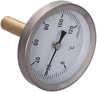 JJZXC Analog Termometre 63mm Arama Yatay Termometre ,Yatay Termometre Alüminyum Sıcaklık Arama Göstergesi 0-120°C