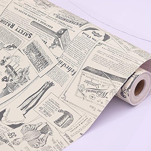 Yifely Eski Moda Gazete Mobilya Koruyucu Kağıt Rulo Peel Sopa Raf Çekmece Astar Soyunma Sticker 17.7 İnç 13 Ft tarafından