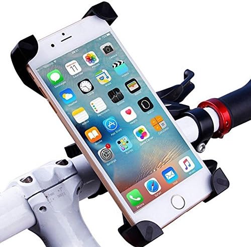 Gılroy 360 Dönen Bisiklet Dağı Evrensel Cep Telefonu bisiklet rafı Gidon Motosiklet Tutucu Klip Cradle Smartphone için (Siyah)