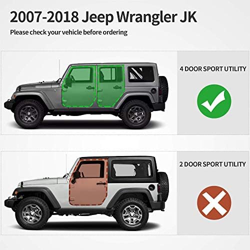Yaprak Şekilli Tasarım ve Tam Genişlikte Ön ve Arka Tampon ile OEDRO Açılır Koşu Panoları 2007-2018 Jeep Wrangler JK ve Sınırsız