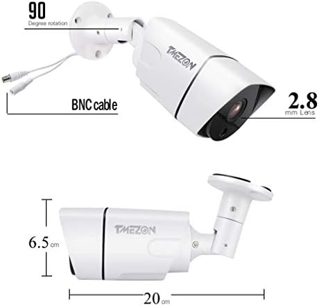 TMEZON CCTV Bullet Açık Güvenlik Kamera HD 2.0 MP 1080 P AHD/CVI/TVI/960 H Dahili IR-Cut Filtre 36 Kızılötesi 2.8 mm Lens Gündüz