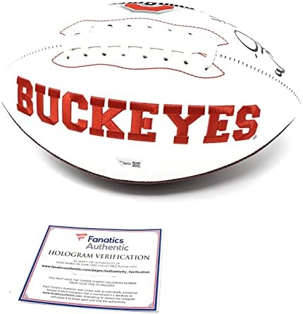 Hezekiel Elliott Ohio State Buckeyes İmza İşlemeli Logo Futbol Fanatikleri Otantik Sertifikalı