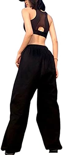 GOOCHEER Kadın Grafik Eşofman Altı Kalça Pop Gevşek Pantolon Y2K spor pantolonları Yüksek Belli Jogger Rahat Elastik Bel şezlong