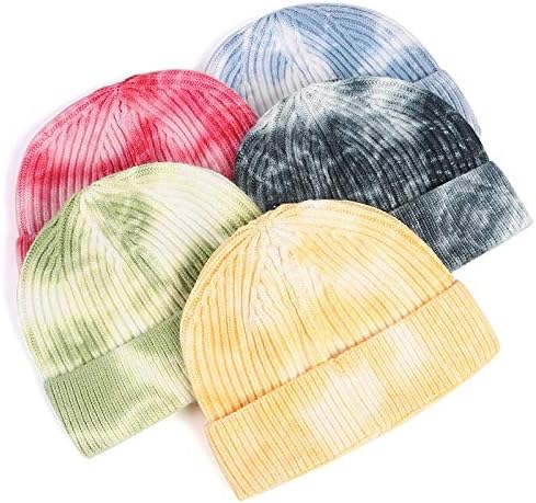 Zrong Kış Kadın Balıkçı Şapka Beanies Bayanlar Erkekler ıçin Boyama Bonnets Sıcak Rahat Kap Kısa Örme Şapka 56-61 cm (Renk: