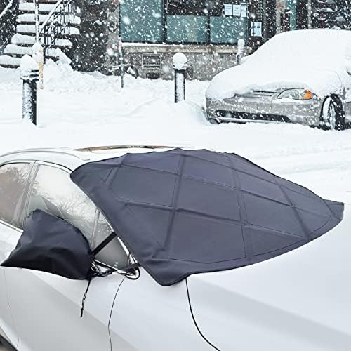 Autotech Park Kar Ön Cam Kapağı 2019-2021 Jaguar İ-Pace ile uyumlu, Kar, Buz ve Don için Özel olarak uygun Ön Cam Kapağı, Arka